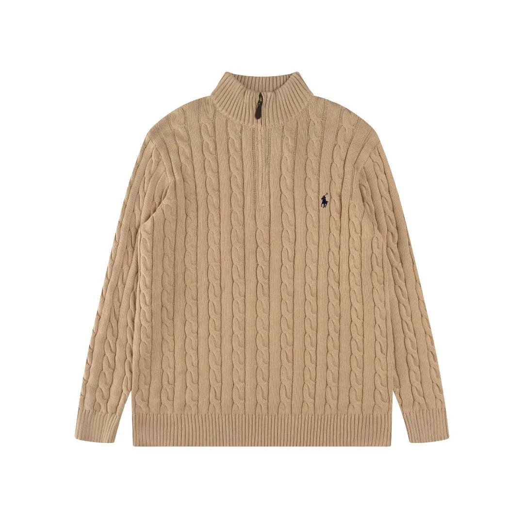 P236 #R92 RALPH LAUREN Ralph Lauren fifteen colors classic small label embroidery logo turtleneck pullover half-zip knitted cable sweater with high-density LOGO embroidery on the chest and original customized tag accessories. Made of pure cotton yarn, pure cotton is skin-friendly and comfortable, small label war horse embroidered twist turtleneck sweater 🐎 high quality, follow the blogger to learn how to wear it! Let’s buy a Ralph Lauren cable sweater. It’s a super hard-to-find series after it became popular. It’s hard to find one on the official website. It’s simple and practical to wear, with a lazy and loose feel. The thickened fabric has more texture, feels soft and delicate, and has a loose fit. Whether worn alone or layered, you can wear different styles of fashion with just one piece!   Size：XS S M L
